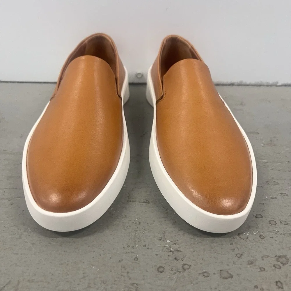 Wolf & Shepherd Cruise Slip-On Sneakers Honey Brown Leather 7.5‎ Men 9 Women's